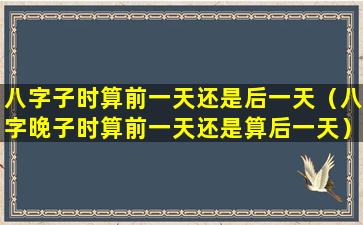 八字子时算前一天还是后一天（八字晚子时算前一天还是算后一天）