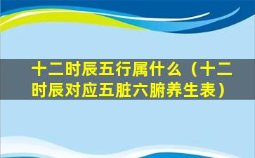 十二时辰五行属什么（十二时辰对应五脏六腑养生表）